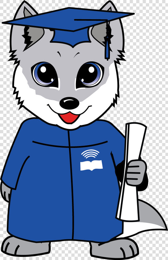 Wolfie In Cap And Gown Image   Cartoon  HD Png DownloadTransparent PNG