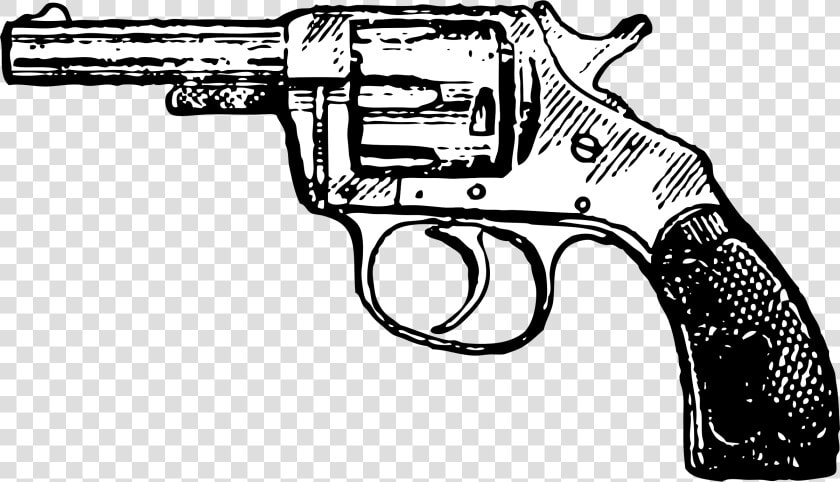 Clip Art Revolver Firearm Vector Graphics Pistol   Gun Clipart Black And White  HD Png DownloadTransparent PNG