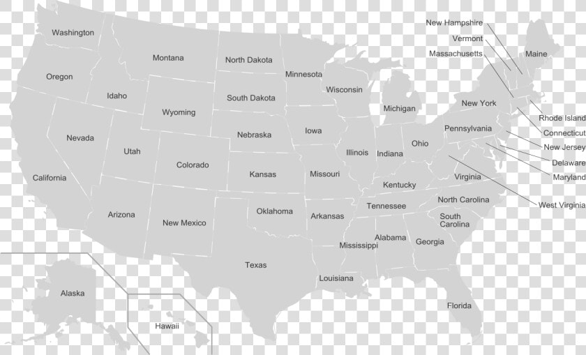 Blank Us Map Numbered   United States Map  HD Png DownloadTransparent PNG