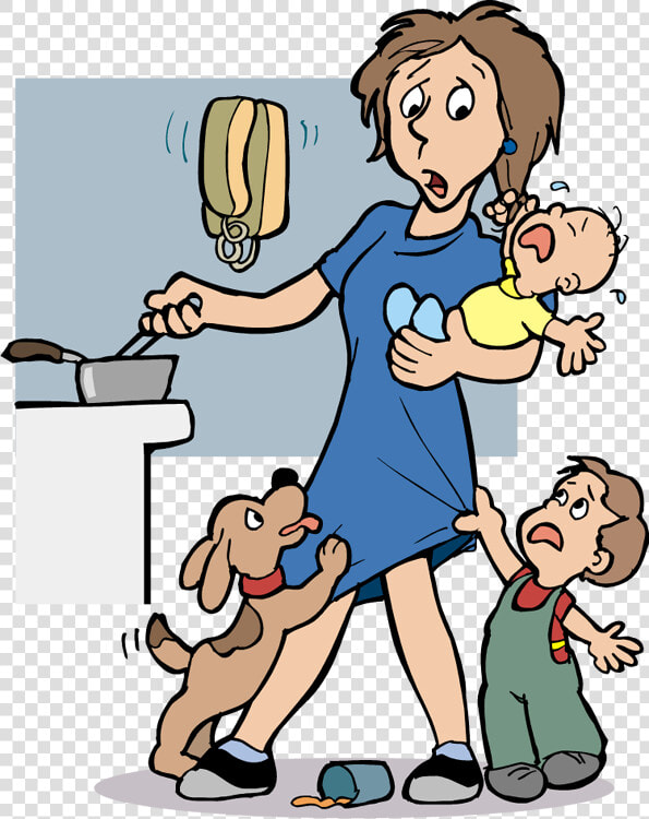 Funny Stressed Out Mom Clipart   Overwhelmed Mom Clipart  HD Png DownloadTransparent PNG