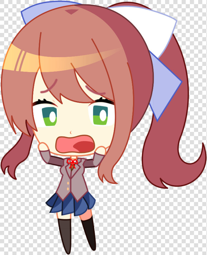 Doki Doki Monika Chibi   Doki Doki Literature Club Chibi Png  Transparent PngTransparent PNG