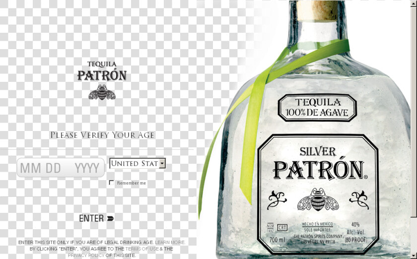 Drink liqueur distilled Beverage alcoholic Beverage bottle glass   Patron Silver Tequila  HD Png DownloadTransparent PNG