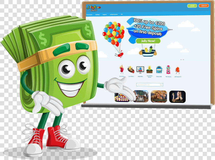 Jellybean Casino   Presenting Board Cartoon Dollar  HD Png DownloadTransparent PNG