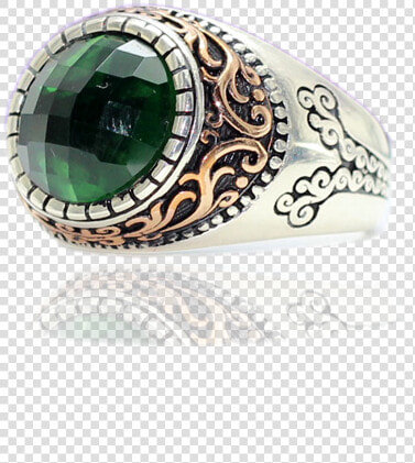 Sterling Silver Emerald Green Stone Mens Ring Kaan  HD Png DownloadTransparent PNG