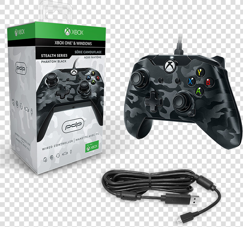 Pdp Wired Controller   Xbox One Controller Black Camo  HD Png DownloadTransparent PNG