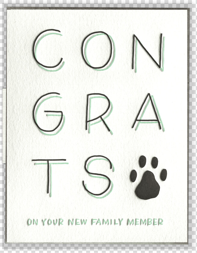 New Pet Congrats Letterpress Greeting Card   Paw  HD Png DownloadTransparent PNG