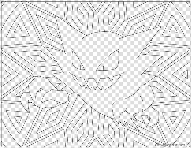 093 Haunter Pokemon Coloring Page Â   Pokemon Adult Coloring Sheet  HD Png DownloadTransparent PNG