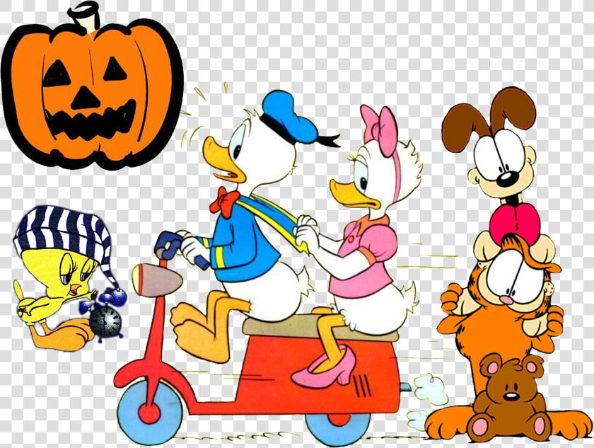 Image Transparent Donald Duck Daisy Minnie Mouse Huey   Duck On A Scooter  HD Png DownloadTransparent PNG