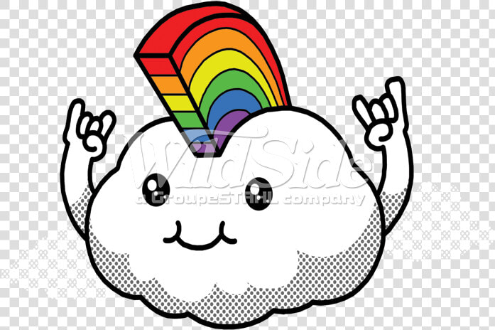 Cloud With Rainbow Mohawk Clipart   Png Download   Rainbow Mohawk Cartoon  Transparent PngTransparent PNG