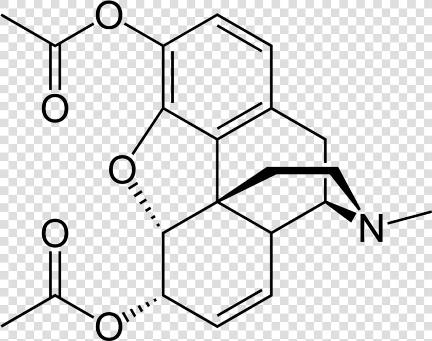 Heroin Crc 2d Skeletal   2d Structure Of Heroin  HD Png DownloadTransparent PNG