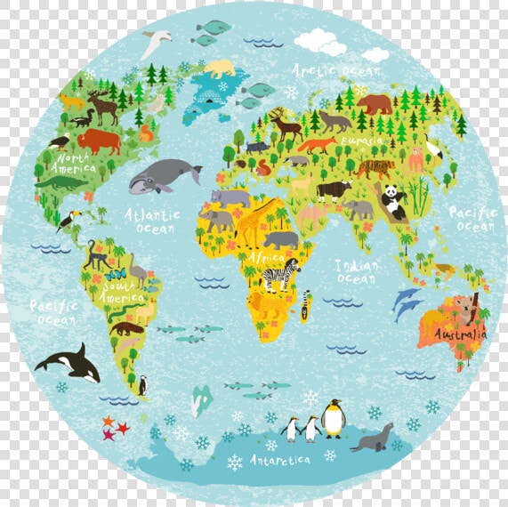 Transparent Blue World Map Png   Large Round World Map  Png DownloadTransparent PNG