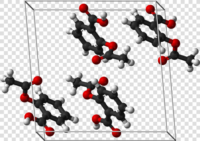 Aspirin Unit Cell 3d Balls   Acetylsalicylic Acid Crystal Structure  HD Png DownloadTransparent PNG