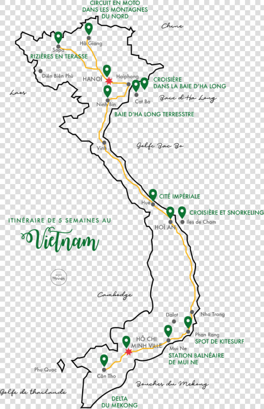 Carte Vietnam Sud Itinéraire  HD Png DownloadTransparent PNG