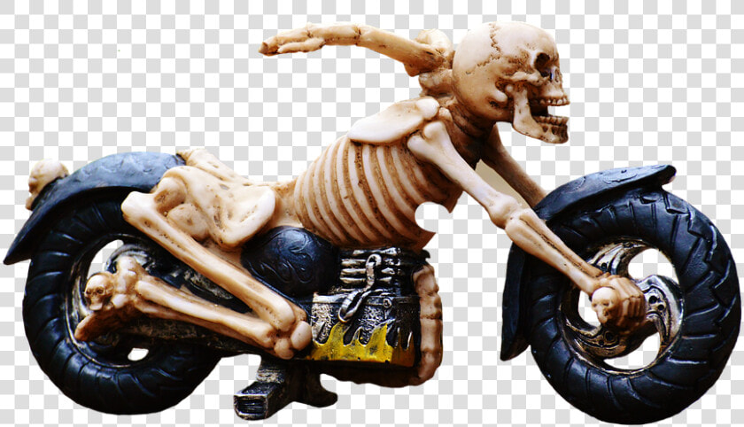 Biker  Skeleton  Creepy  Weird  Decoration  Scary    Skeleton Motorcycle Transparent  HD Png DownloadTransparent PNG