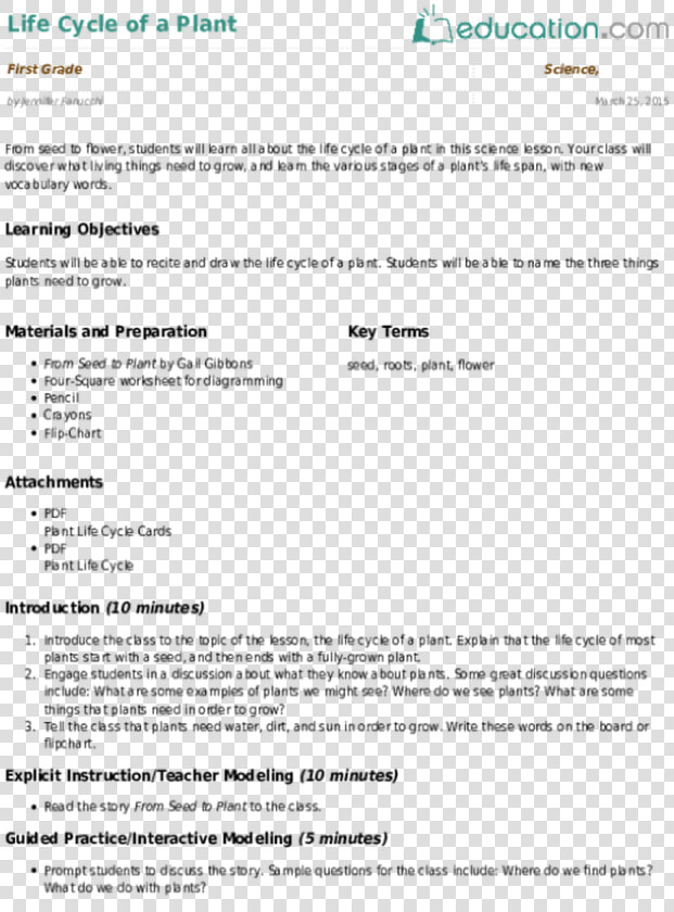 Life Cycle Of A Plant Lesson Plan Education Com Lesson   Plant Life Cycle Worksheet 3rd Grade  HD Png DownloadTransparent PNG