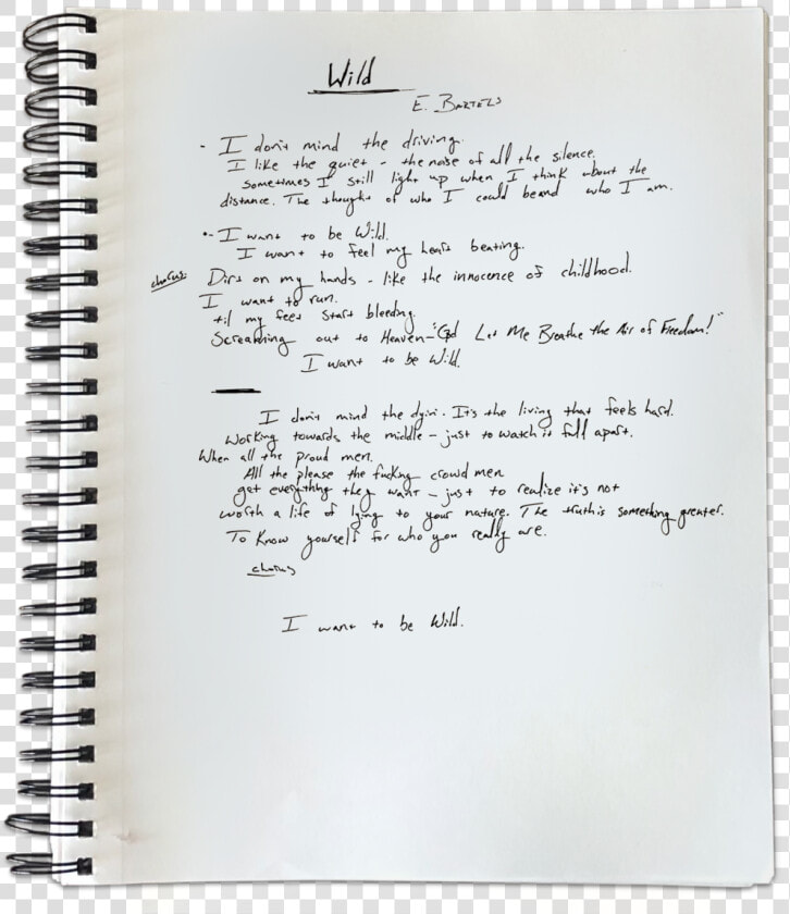 Wild Lyricsheet Notebook   My Time Evan Bartels Lyrics  HD Png DownloadTransparent PNG