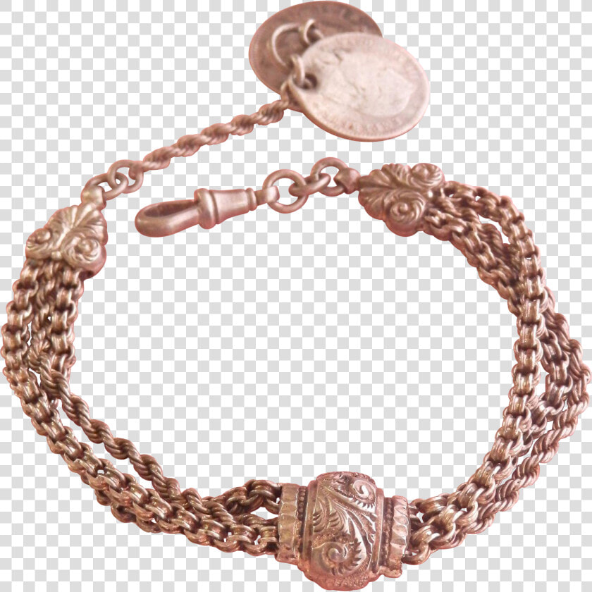 Lovely Antique Continental Silver Ornate Watch Chain bracelet   Bracelet  HD Png DownloadTransparent PNG