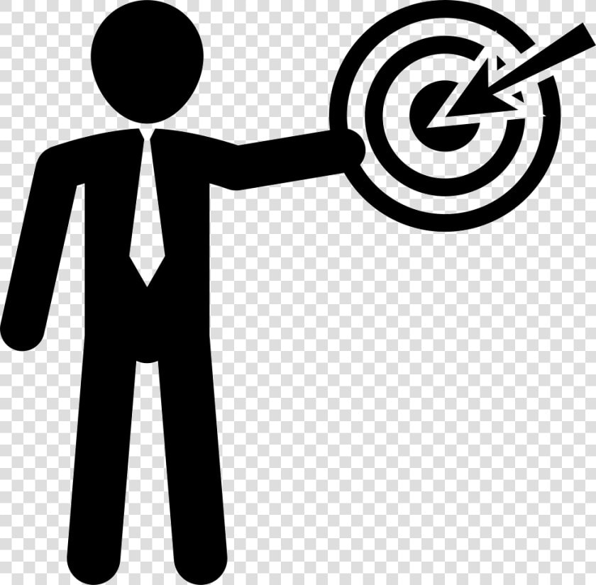 Businessman Presenting A Discussion With Circular Target   Accountant Black And White  HD Png DownloadTransparent PNG