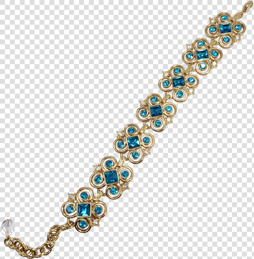 Vintage Kjl Kenneth Jay Lane Aqua Blue Crystal Bracelet   Body Jewelry  HD Png DownloadTransparent PNG