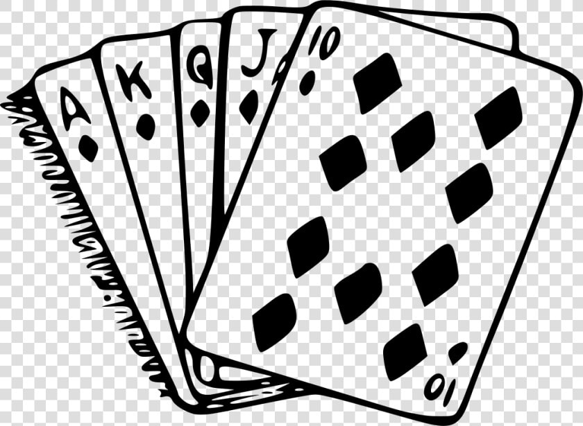 Poker Drawing Hand   Cards Black And White  HD Png DownloadTransparent PNG