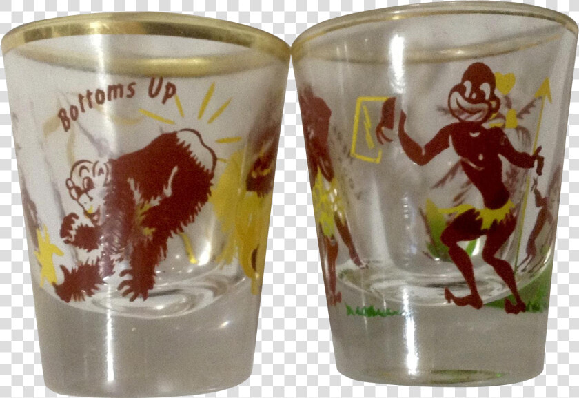 Vintage Rumpus Set Shot Glass Tribal Native Love Here   Pint Glass  HD Png DownloadTransparent PNG