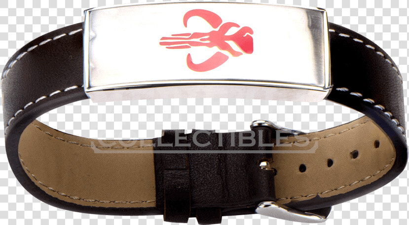 Star Wars Mandalorian Symbol Leather Id Bracelet   Strap  HD Png DownloadTransparent PNG