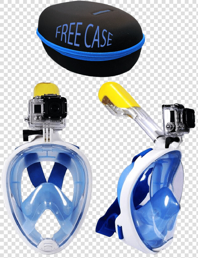 Snorkel Mask White Blue With Case   Snorkel Mask Malaysia  HD Png DownloadTransparent PNG