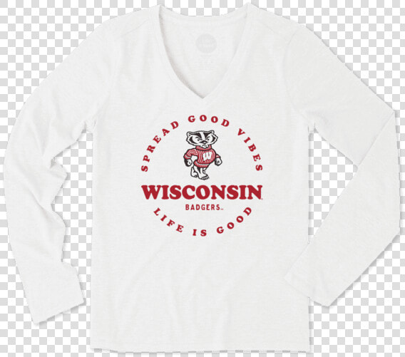 Women S Wisconsin Good Vibes Circle Long Sleeve Cool   Photograph  HD Png DownloadTransparent PNG