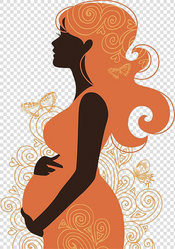 Pregnancy Woman Silhouette Clip Art   Pregnant Woman Art  HD Png DownloadTransparent PNG