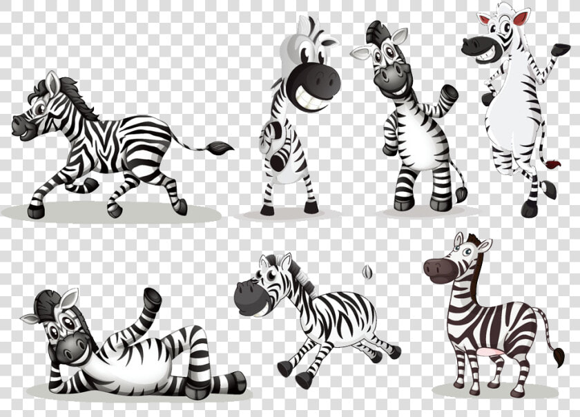 Clipart Zebra Carton   4 Zebras Cartoon  HD Png DownloadTransparent PNG