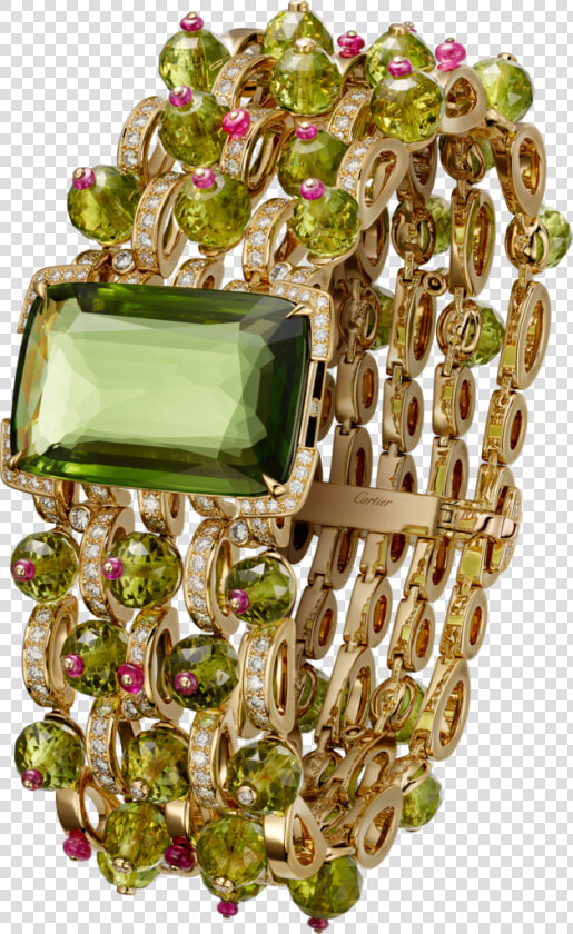 High Jewelry Braceletyellow Gold  Peridots  Rubies    Engagement Ring  HD Png DownloadTransparent PNG