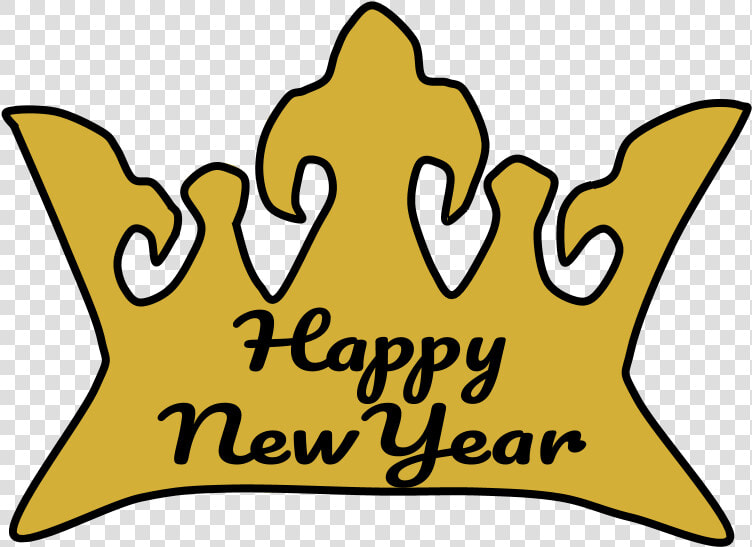 Crown  Gold  Happy New Year Lettering  HD Png DownloadTransparent PNG