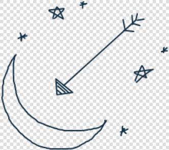  moon  stars  arrow  galaxy  crescent  blue  darkblue   Line Art  HD Png DownloadTransparent PNG