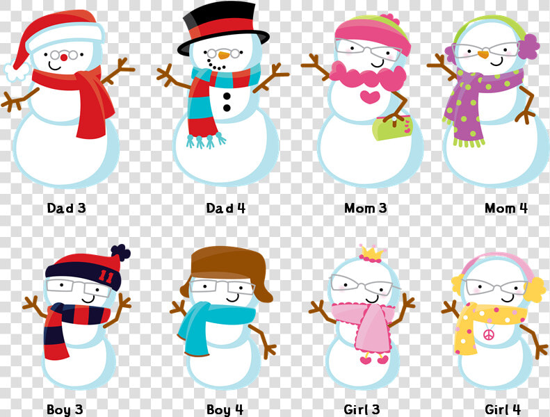 Family With Snowflakes Christmas   Christmas Snowman Family Clipart  HD Png DownloadTransparent PNG