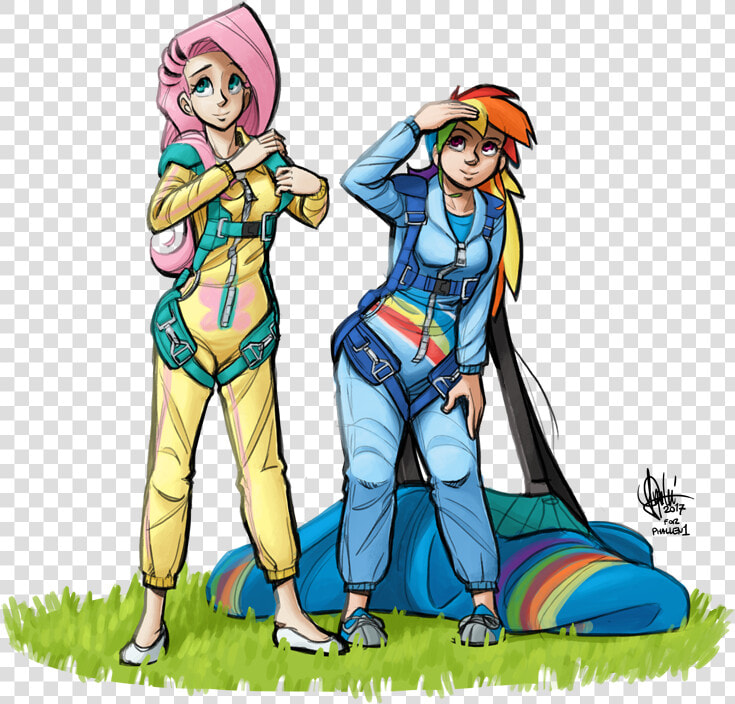 Theartrix  Clothes  Commission  Duo  Fluttershy  Human    Lunar Lander From Eyes Turned Skywards  HD Png DownloadTransparent PNG