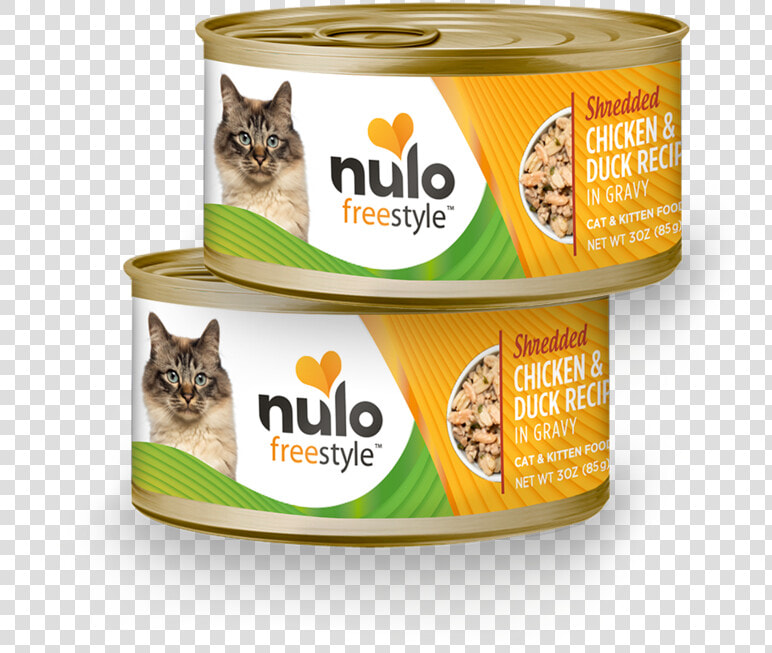 Freestyle Shredded Chicken  amp  Duck Recipe In Gravy   Nulo Canned Cat Food  HD Png DownloadTransparent PNG