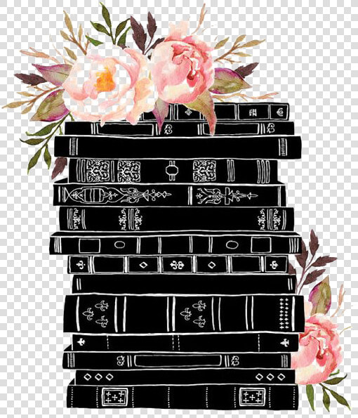 Decoration Books Illustration Watercolor Book Black   Watercolor Books And Flowers  HD Png DownloadTransparent PNG