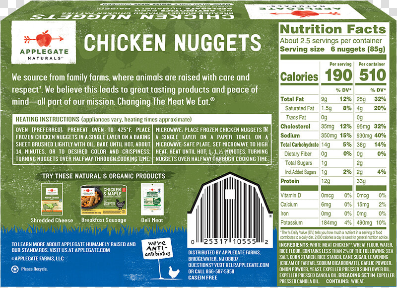 Natural   Chicken   Nuggets Back   Nutrition Facts  HD Png DownloadTransparent PNG