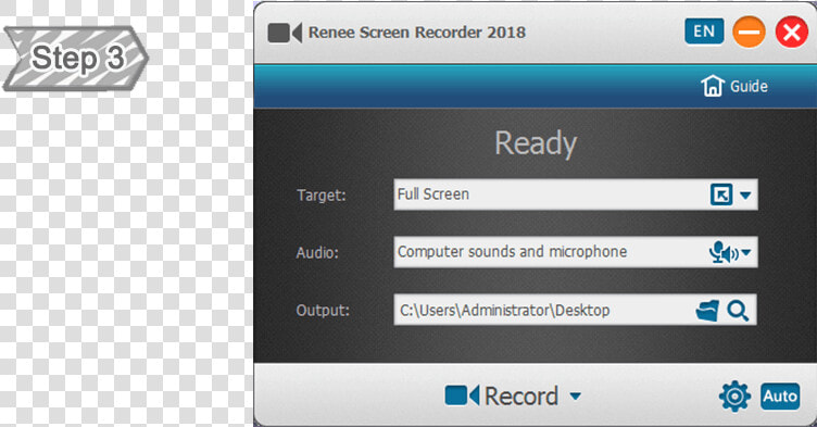 Screen Recording Function In Renee Video Editor Pro   Screen Recorder 8 3 0  HD Png DownloadTransparent PNG