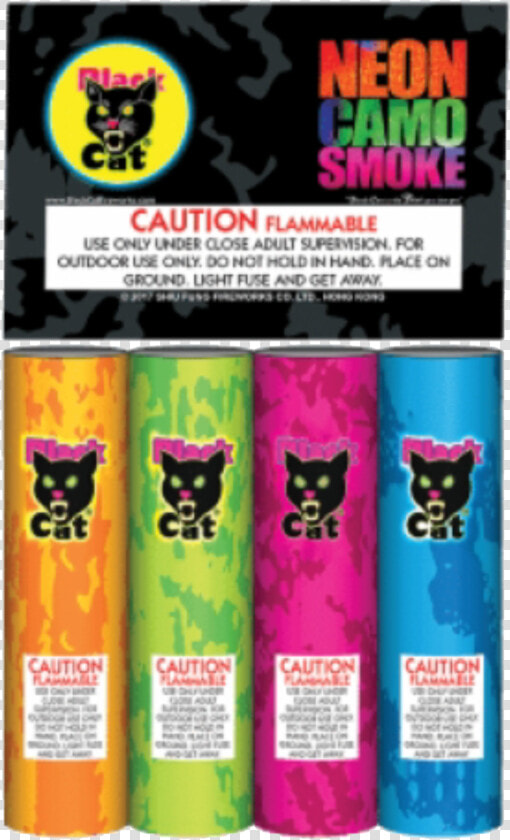 Black Cat Neon Camo Smoke   Neon Camo Smoke Black Cat  HD Png DownloadTransparent PNG