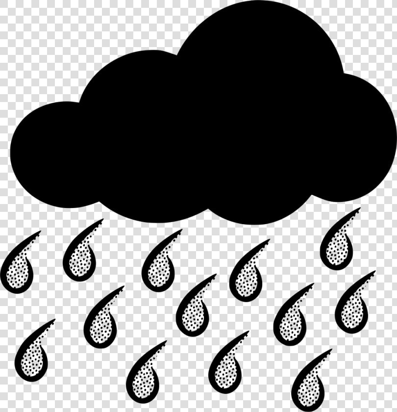 Clipart Of Rainy Weather Black And White  HD Png DownloadTransparent PNG