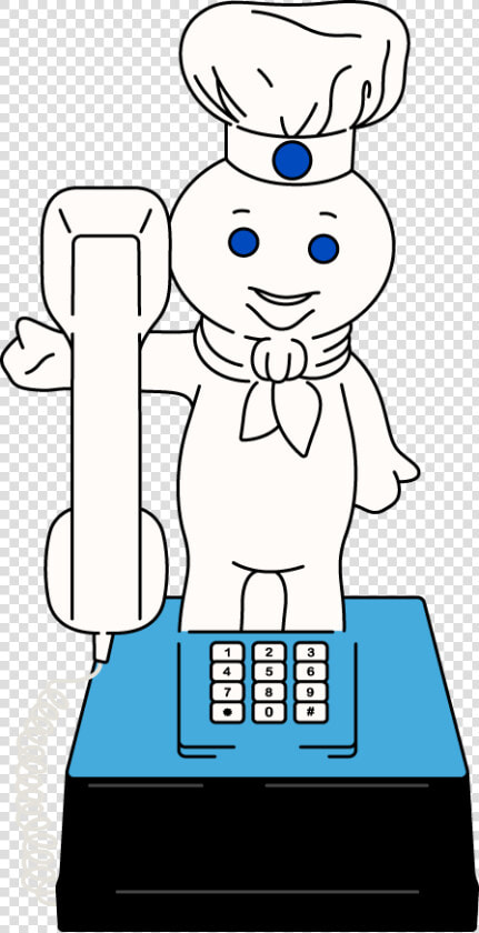 Pillsbury Doughboy Novelty Phone   Cartoon  HD Png DownloadTransparent PNG