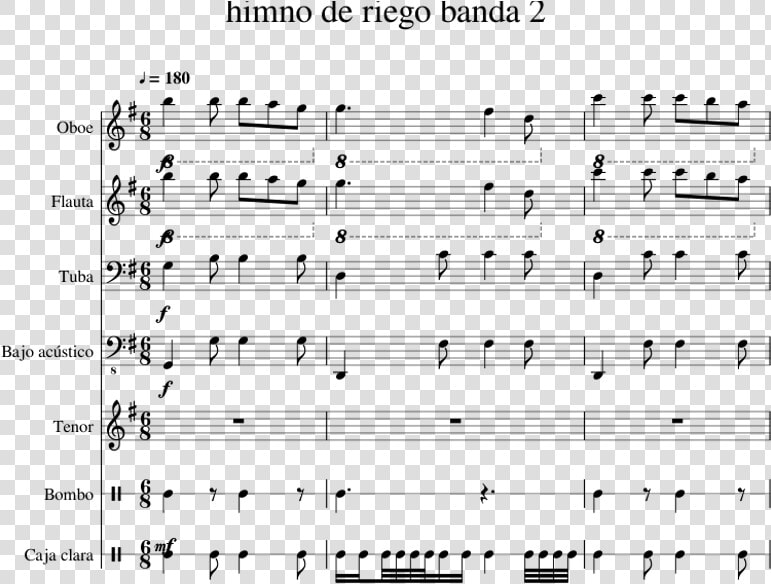 Himno De Riego Banda 2 Sheet Music For Oboe  Trumpet    Himno De Riego Partitura  HD Png DownloadTransparent PNG