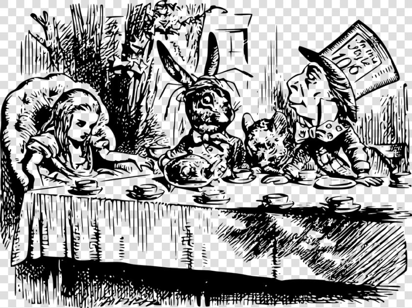 Alice In Wonderland  Tea Party  Carroll  Mad  Fiction   Original Alice In Wonderland Tea Party  HD Png DownloadTransparent PNG