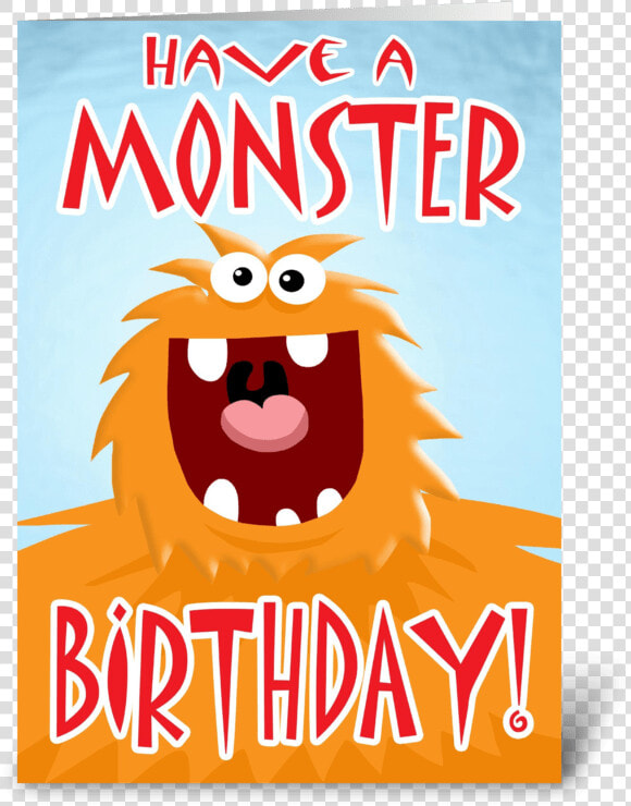 Monster Birthday Card Greeting Card   Monster Birthday  HD Png DownloadTransparent PNG