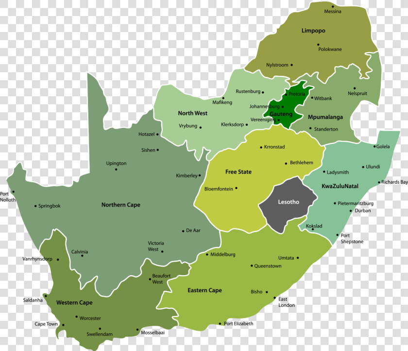 South Africa Map   High Resolution Map Of South Africa Provinces  HD Png DownloadTransparent PNG