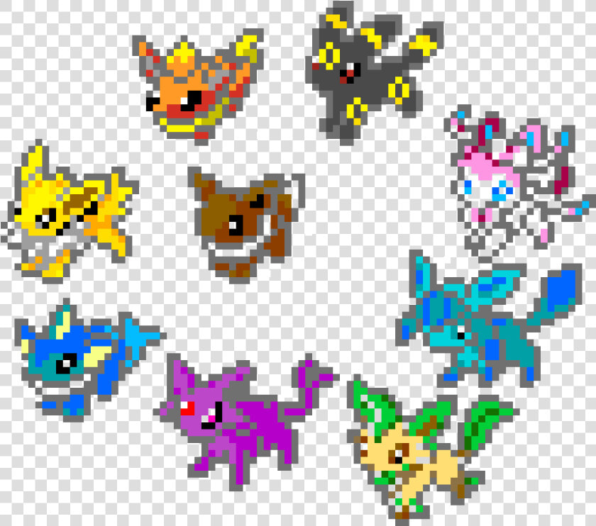 Eeveelutions Pixel Art Transparent  HD Png DownloadTransparent PNG