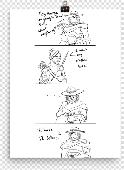 Mcree And Hanzo Funny Comic   Sketch  HD Png DownloadTransparent PNG