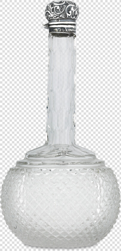 English Cut Glass And Sterling Silver Perfume Bottle   Glass Bottle  HD Png DownloadTransparent PNG