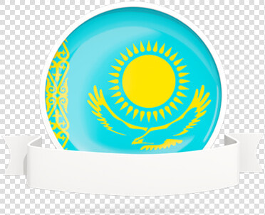 Flag With Empty Ribbon   Kazakhstan Flag  HD Png DownloadTransparent PNG